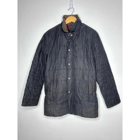 Cole Haan Country Black Quilted Puffer Jacket Men’s Small Outdoors Barn Coat - Picture 1 of 10